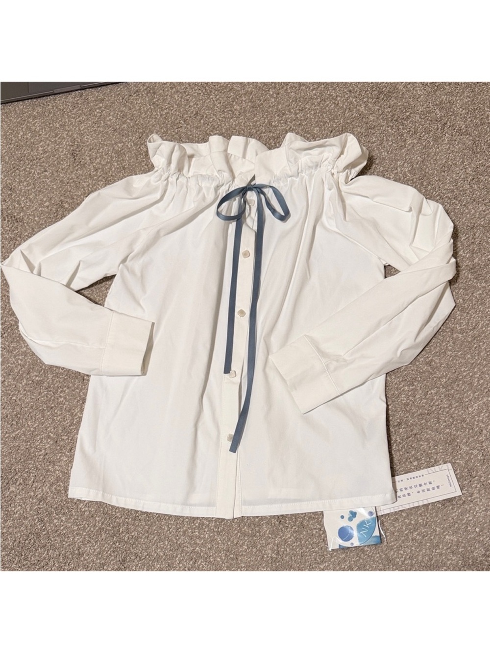 White Off-Shoulder Ruffle Blouse | NWT